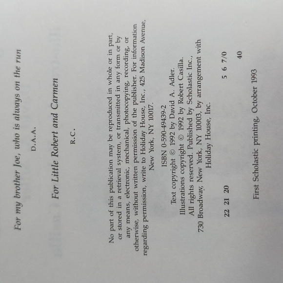 David Adler A Picture Book Series Paperback Set of 4 - Used - Picture 8 of 10